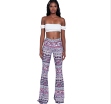 EVE Casual Printed Mid-Waist Flared Pants MZ-2192