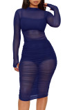 EVE Sexy Mesh See Thtough Club Dress+Cami Top+Shorts 3 Piece Sets MZ-2482