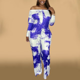 EVE Casual Printed Slash Neck Long Sleeve Jumpsuit OMY-80050