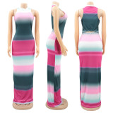 EVE Sexy Striped Sleeveless Slim Maxi Dress HNIF-HN014
