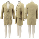 EVE Plus Size Solid Full Sleeve Blazer Coat HNIF-046