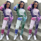 EVE Paisley Print Long Sleeve Two Piece Pants Set GLF-10030