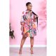 EVE Casual Long Sleeve Sashes Printed Dress JRF-3646