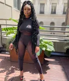 EVE Sexy Mesh Patchwork Long Sleeve Jumpsuit FENF-175