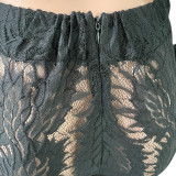 EVE Sexy Lace Long Sleeve Hollow Out 2 Piece Pants Set NIK-261