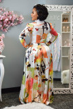 EVE Casual Printed Long Sleeve Wide Leg Pants 2 Piece Suits RUF-8944