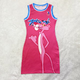 Casual Printed Sleeveless Jersey Mini Dress SHD-9366