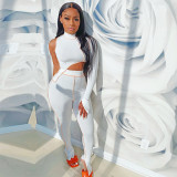 EVE Sexy One Shoulder Irregular Top And Pants 2 Piece Sets SH-3890
