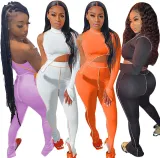 EVE Sexy One Shoulder Irregular Top And Pants 2 Piece Sets SH-3890