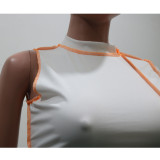 EVE Sexy One Shoulder Irregular Top And Pants 2 Piece Sets SH-3890