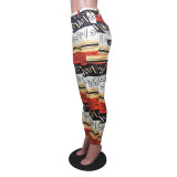 EVE Colorful Printed Mid-Waist Pocket Casual Pants BS-1286