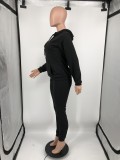 EVE Plus Size Solid Hoodie Sweatpants Two Piece Suits YIM-213