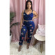 EVE Denim Embroidery Two Piece Pants Set LA-3219