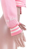 EVE Lucky Label Letter Embroidery Baseball Jacket ASL-6508