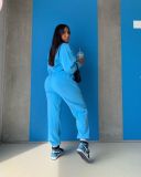 EVE Solid Sweatshirt And Sweatpants Loose 2 Piece Sets MIL-L267