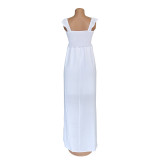 EVE Sexy Solid Sleeveless High Waist Split Maxi Dress AIL-AL158