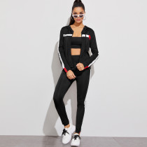 Casual Sports Hooded Zipper Coat And Pants 2 Piece Suits ONY-2058