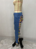EVE Denim Ripped Lace Up Skinny Jeans Pants XMEF-X1127