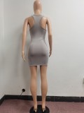 EVE Sexy Solid Sleeveless Mini Dress NYF-8073