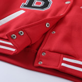 EVE Casual Printed Patchwork PU Sleeve Baseball Jacket FL-YJ21091