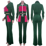 EVE Casual Long Sleeve Zipper Coat And Pants 2 Piece Sets MDF-5265