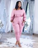 EVE Casual Solid Long Sleeve Stacked Jumpsuit XYF-9118