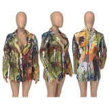 EVE Colorful Printed Full Sleeve Blazer Coat GLF-10060