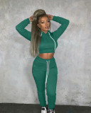 EVE Solid Plush Hooded Lace Up Long Sleeve 2 Piece Pants Set JPF-1056