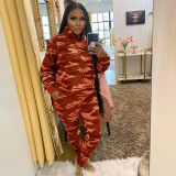 EVE Camo Print Hoodie And Pants Two Piece Suits YIM-222