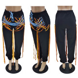 EVE Colorful Ribbon Lace Up Casual Pants YNB-7233