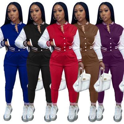 EVE Casual Baseball Jacket And Pants 2 Piece Sets FSL-F176