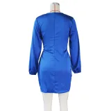 EVE Sexy V Neck Long Sleeve Mini Dress ZSD-0429