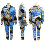 EVE Plus Size Printed Long Sleeve Casual 2 Piece Sets HNIF-007