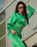 EVE Solid Zipper Jacket And Pants Two Piece Sets HM-6529