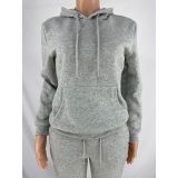 EVE Solid Fleeced Hoodie Pile Pants Two Piece Sets HHF-9100
