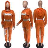 EVE Letter Print Hoodie Sweatpants Two Piece Sets AMLF-3011