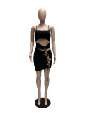 EVE Sexy Spaghetti Strap Hollow Bandage Club Dress MZ-2684