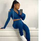 EVE Solid Casual Fleece Hoodie Two Piece Sets ME-S978