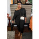 EVE Plus Size Casual Solid Color Long Sleeve Pants Two Piece Sets NY-8918
