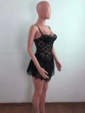 EVE Sexy Lace Sling Mini Club Dress OSM-5291