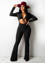 EVE Solid Color Long Sleeve Hollow Jumpsuits OSM-6129
