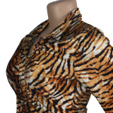 EVE Sexy Tiger Stripe Long Sleeve Bodycon Dress FSXF-F320