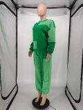 EVE Casual Loose Fleece Patchwork Long Sleeve 2 Piece Sets NLAF-60100