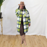 EVE Plaid Full Sleeve Turndown Collar Long Coat MTY-6582