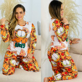 EVE Cartoon Print Long Sleeve Homewear Pajamas Sets SHD-9807