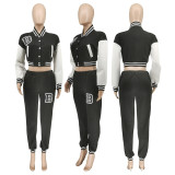 EVE Casual Printed Baseball Jacket And Pants Two Piece Sets WSYF-5915