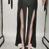 EVE Black Long Sleeve Split Two Piece Pants Set CJF-BC3045