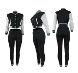 EVE Casual Baseball Jacket And Pants Two Piece Sets QZYD-1089