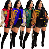 EVE Casual Printed Patchwork Baseball Jacket JRF-3666