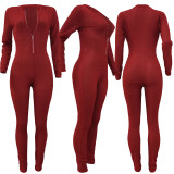 EVE Sexy Long Sleeve Zippper Jumpsuit With Gloves AL-266